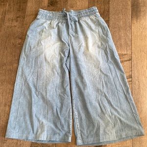 Lucy wide denim print pants with pockets